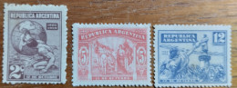 ARGENTINA - AÑO 1929 - Conmemoración Día De La Raza - Serie Completa 3 Sellos - Usadas, Excelente Estado - Oblitérés