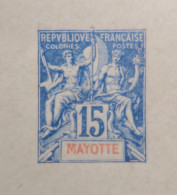 LP3972/364 - 1892/1899 - COLONIES FRANÇAISES - MAYOTTE - ENTIER POSTAL Sur ENVELOPPE Vierge - N°6 - Entiers Postaux & Prêts-à-Poster