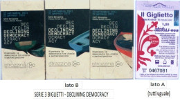 SERIE 3 BIGLIETTI BUS USATI "DECLINING DEMOCRACY" FIRENZE ATAF - Europe