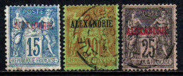 Alexandrie - 1899 -  Type Sage  -  N° 9/10/11 - Oblit - Used - Used Stamps