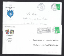 FRANCE 2001 - LUQUET RF . Y&T N° 30 Adhésif T.V.P. Rouge Type (II). Sur 2 Lettres. Avec Anomalies Et/ou Curiosités. TB. - 1997-2004 Marianne Van De 14de Juli