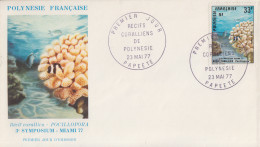 Enveloppe  FDC   1er  Jour   POLYNESIE   Récifs   Coralliens    1977 - FDC