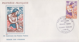 Enveloppe  FDC   1er  Jour   POLYNESIE   20éme  Anniversaire  Des   Premiers  Timbres    1978 - FDC