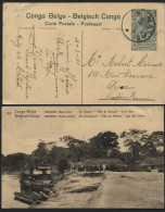 Entier CP 61 (vue 92 Vapeur Ville De Bruges) Obl. MATADI Vers La France 1924 (x622) - Interi Postali