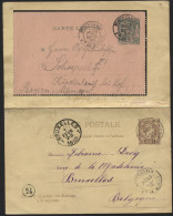 ENtier CP Double 20c Et Carte-lettre 25c Obl. MONTE-CARLO  1889 Et 1896 (x627) - Entiers Postaux