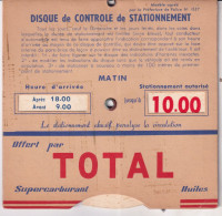 DISQUE DE CONTROLE DE STATIONNEMENT -  TOTAL - Autres & Non Classés