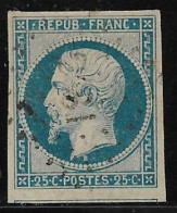 FRANCE N°10 Oblitéré - Filet Du Timbre Inférieur - 4 Belles Marges -  Sans Défaut - TTB - 1852 Louis-Napoléon