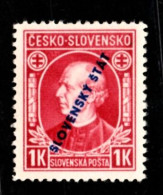 Slovenský štát - A. Hlinka - č. Kat. 24 - Řz 12 1/2 - Kvalita ** - Ungebraucht