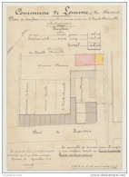 RARE Ancien Plan Original De Géomètre 1913 Commune LOMME  MARAIS Plan & Surface Signé Perte Géomètre Prop DESRUELLE - Cartes Topographiques