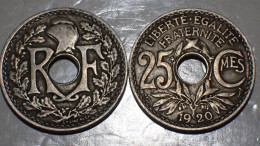 1920 - France - 25 CENTIMES, Lindauer, KM 867a, Gad 380 - 25 Centimes