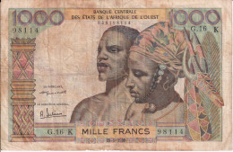 BILLETE DE SENEGAL DE 1000 FRANCS DEL AÑO 1959 AL 1965  (BANK NOTE) - Sénégal