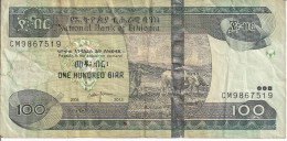 BILLETE DE ETIOPIA DE 100 BIRR DEL AÑO 2012 (BANK NOTE) - Ethiopie