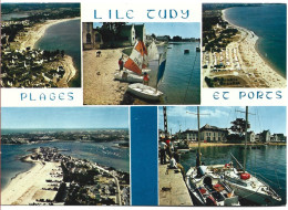 Ile Tudy La Plage Et Le Port Multivues - Ile Tudy