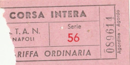 BIGLIETTO BUS USATO ATAN NAPOLI CORSA INTERA - Europe