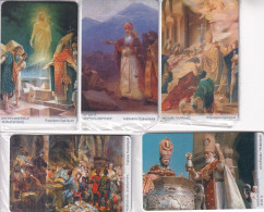 ARMENIA(chip) - 1700 Years Christianity In Armenia, Set Of 5 ArmenTel/OTE Cards, 03/01, Mint - Armenië