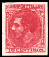 Spain 1879 10c Rose Imperf Double Print. Probably Printers Waste. - Unused Stamps