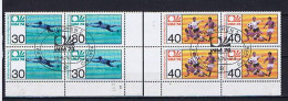 BRD (West) Germany 1974 Michel 811-812 Blocks Of Four With First Day Cancellation, Gestempelt, Used - 1974 – West-Duitsland