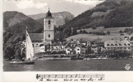 E1478) ST. WOLFGANG - Wolfgangsee - Segelboot - Kirche - Weisses Rössl - Alte S/W AK - St. Wolfgang