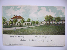 Gruss Aus HIMBERG (Bezirk Bruck An Der Leitha) - Bahnhof Und Bahnhofstrasse, Verlag Rudolf Rirsch Himberg - Ca 1900 - Bruck An Der Leitha