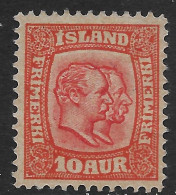 Islanda Island Iceland 1907 King Christian IX And King Frederik VIII 10A Mi N.53 MNG - Ongebruikt