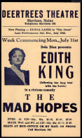 ETATS UNIS(1939) Edith King. Entier Publicitaire à 1 Cent: "Edith King Dans La Comédie 'The Mad Hopes'." - 1921-40