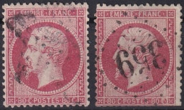 FRANCE 1862 - Canceled - YT 24, 24a - 1862 Napoléon III.