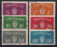 NORWAY 1933/34 - Canceled - Sc# O10a, O11a, O12a, O14a, O18a, O19a - Officials - Servizio