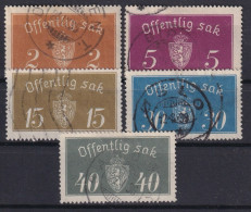 NORWAY 1933/34 - Canceled - Sc# O9, O10, O13, O16, O18 - Officials - Oficiales