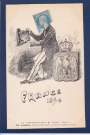 CPA Timbre Découpé Montage Satirique Caricature Non Circulée La Cartophilatélie De Lemaire France Napoléon - Timbres (représentations)