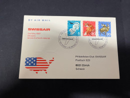 1-1-2024 (4 W 3) Switzerland - SWISSAIR 20th Anniversary Across The North Atlantic (1967) - Autres (Air)