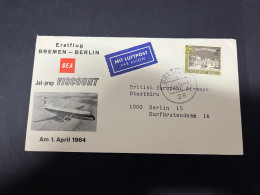 1-1-2024 (4 W 3) UK - BEA Airlines - Bremen To Berlin By Jet-Prop Viscount (1964) - Autres (Air)