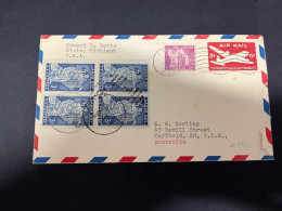 1-1-2024 (4 W 3) USA Letter - Posted To Australia (1950) - Covers & Documents