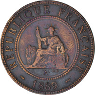 Monnaie, Indochine Française, Cent, 1889, Paris, TTB+, Bronze, KM:1 - Other & Unclassified