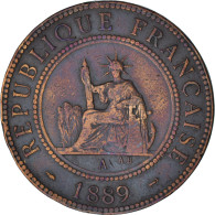 Monnaie, Indochine Française, Cent, 1889, Paris, TTB+, Bronze, KM:1 - Otros & Sin Clasificación