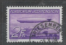 LIECHTENSTEIN 1936 POSTA AEREA  DIRIGIBILE  HINDENBURG  UNIF. 16  USATO VF+++++++++++++++++++++++ - Posta Aerea