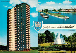 73906270 Schweinfurt Main Wohnhochhaus Mainpartie Wasserspiele - Schweinfurt