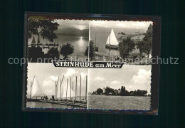 42106640 Steinhuder Meer Abendstimmung Segelboote Anlegesteg Insel Wilhelmstein  - Steinhude
