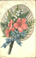 72326368 Faecher Maigloeckchen Lilien Vergissmeinnicht Litho  - Mode