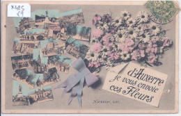 AUXERRE- D AUXERRE JE VOUS ENVOIE CES FLEURS- CARTE MULTI-VUES - Auxerre