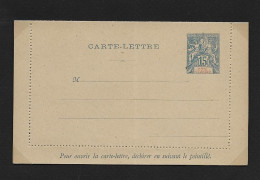 COTE D'IVOIRE 1892 Entier Carte Lettre Type Groupe 15ct Bleu  NEUF - Covers & Documents