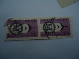 CANAL ZONE   USED STAMPS  PAIR   20C POSTMARK - Panama