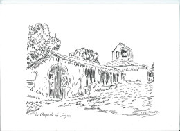 Art & Antiquités > Tableaux > Dessins 40 Landes Chapelle D' Ousse Suzan Veritable Encre Originale   De Bernard Le Beguec - Dibujos