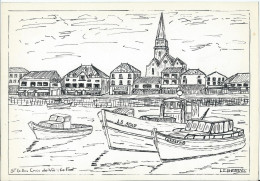 Art & Antiquités > Tableaux > Dessins  St Gilles Croix De Vie Le Port Veritable Encre Originale   De Bernard Le Beguec - Zeichnungen