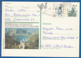 Deutschland; BRD; Postkarte; 20+60 Pf Bavaria München Und Cilly Aussem; Schwangau Schloss Neuschwanstein 1991; Bild2 - Geïllustreerde Postkaarten - Gebruikt