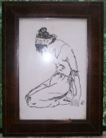 Art & Antiquités > Tableaux > Dessin  Danseuse - Veritable Encre Originale   De Bernard Le Beguec - Drawings