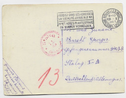 BELGIQUE CARTE MEC BRUXELLES MIDI 28.1.1941 POUR STAMAG IA ALLEMAGNE GEPRUFT - Guerra '40-'45 (Storia Postale)