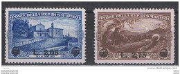 SAN  MARINO:  1936  S. FRANCESCO  SOPRASTAMPATI  -  S. CPL. 2  VAL. S.G. -  SASS. 208/09 - Usati