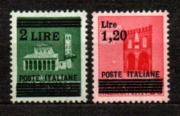 1945 - Italia - Luogotenenza  524/25 Monumenti Soprastampati    ------ - Mint/hinged