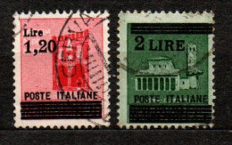 1945 - Italia - Luogotenenza  524/25 Monumenti Soprastampati    ------ - Afgestempeld