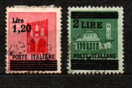 1945 - Italia - Luogotenenza  524/25 Monumenti Soprastampati    ------ - Gebraucht
